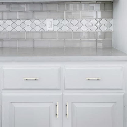 HOME EDIT 3-1/2 inch Brushed Nickel Cabinet Handles, 10 Pack Kitchen Cabinet Handles Drawer Pulls Zinc Alloy Square Bar Kitchen Pulls - color: Brushed Nickel, size: 3-1/2 Inch Hole Center