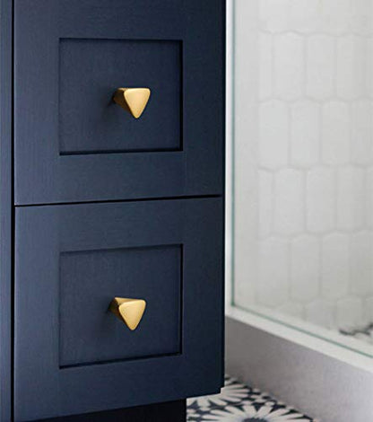 4 Pieces Gold Triangle Cabinet Knob, Brass Dresser Drawer Knobs - size: 4 Pack