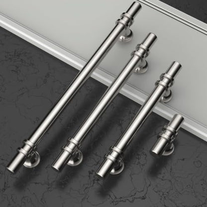 Asidrama 6 Pack 3 Inch(76mm) Brushed Nickel Cabinet Pulls Heavy-Duty Solid Kitchen Cabinet Handles Satin Nickel Drawer Hardware for Bathrooms Cupboard - color: Brushed Satin Nickel, size: 3" Hole Center, style: 6 Pack
