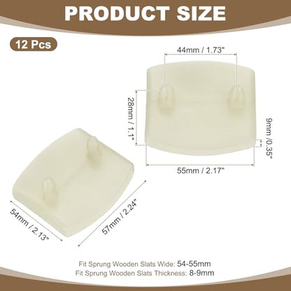 uxcell 12Pcs 55mmx9mm Plastic Bed Slat Center Caps Bed Slat Cover Beige - color: Beige, size: 55mm x 9mm