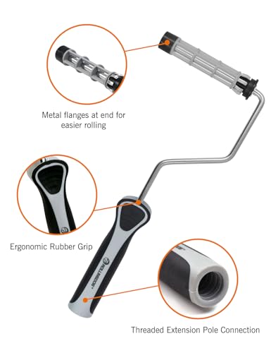 ROLLINGDOG 4" Jumbo Mini Paint Roller Kit, 3/8" Nap Microfiber Paint Roller - color: microfiber roller with tray