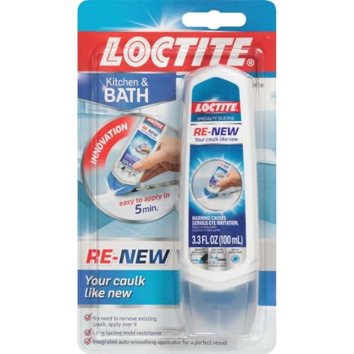 GE RE-New Silicone Sealant White Kitchen and Bath, 2.7 fl oz, 1, Squeeze Tube