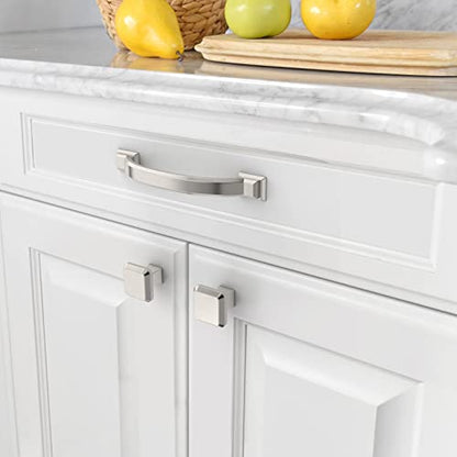 Amerdeco 10 Pack Brushed Satin Nickel Cabinet Pulls 4" - color: Brushed Satin Nickel, size: 4" hole center