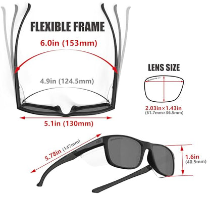 HTS HUNTERSKY TR90NZZ Safety Glasses with Side Shield Small Size Women Men ANSI Z87 Anti Fog Scratch Resistant Lab Pickleball - color: Black/Gray