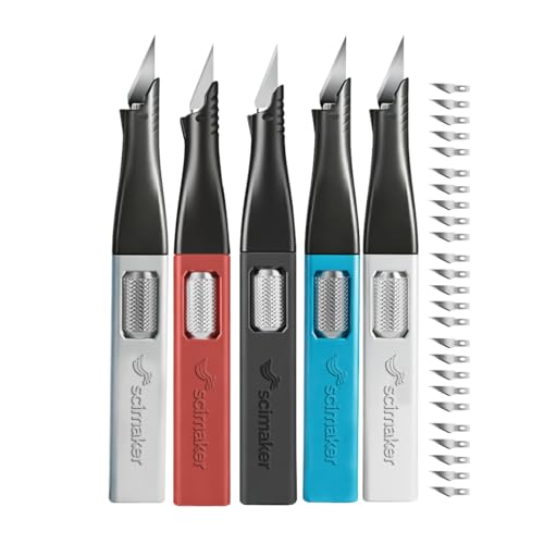 Precision Craft Knife, #11 Blade Storage, 5-Pack Assorted - color: Five Colors