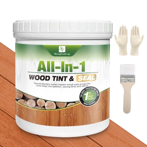 Natural Cedar Wood Stain & Sealer 16oz – Non-Toxic, Eco-Friendly, All-in-1 Protection | Enhances Natural Grain, Flexible Crack-Resistant Coating for Indoor/Outdoor Use | Ideal for Terrace - color: Natural Cedar, size: 16oz/0.65KG