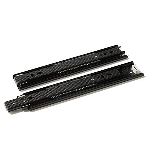 BT9834 12 Inches Full Extension Drawer Slides/Ball Bearing Slide Rail 3 Section Black (1 Pair)