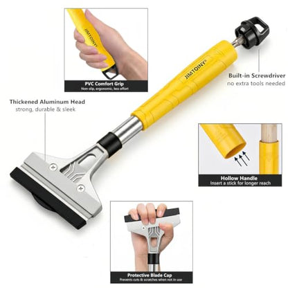Razor Blade Scraper 4-Inch Floor Scraper Built-in Screwdriver - color: Yellow Razor Blade Scraper