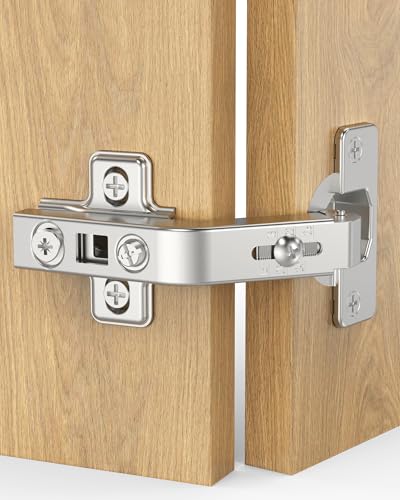 Chibery 2 Pack 135° Lazy Susan Hinges, Kitchen Corner Cabinets, 4D Adjustment, Concealed Self Closing, Easy Installation with Clip-on Plate, Hidden Surface Mount for Folded Cupboard, Folden Door - size: 135° Face Frame
