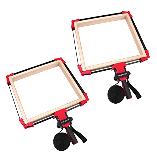 POWERTEC 2PK Strap Clamps for Woodworking – Quick Release Band Clamps with Ergonomic Handle, Adjustable Picture Frame Clamp, 13 ft Strap Belt Clamps for Cabinets and Drawers (71122-P2) - style: 2 Pack