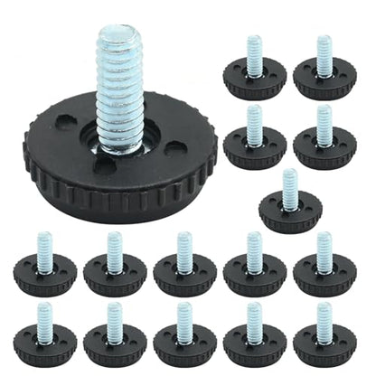 1/4-20 Stainless Steel Adjustable Furniture Levelers Screw in Threaded Leveling Feet for Furniture Glide Leveling for Table Chair Cabinet Legs (16) - color: 16