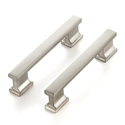 Brushed Nickel Cabinet Pulls, 3-3/4 Inch (96mm), 10 Pack, Heavy Duty - color: Brushed Nickel, size: 3-3/4" Hole Center