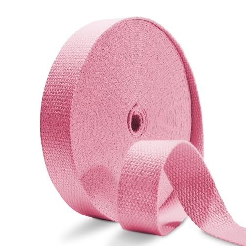 Cotton Webbing 1 Inch 12 Yards BabyPink Cotton Webbing Straps for Bags Handles, 1 Inch Weave Webbing for Cloth Tote Bag Straps Making,Cloth Belt, DIY Crafts Decoration - color: BabyPink 12Yards, size: 1 inch