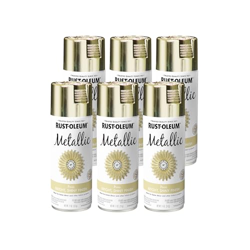 Rust-Oleum Metallic Brass Spray Paint - color: Brass, size: 11 Ounce (Pack of 6)