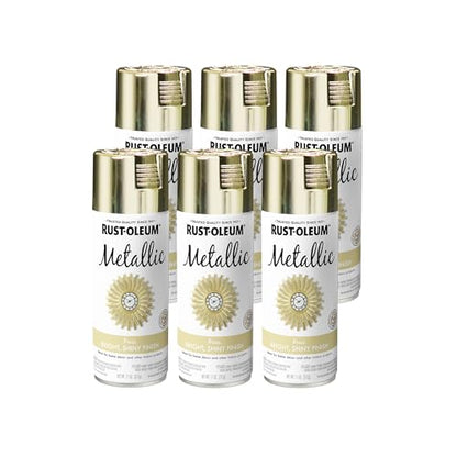 Rust-Oleum Metallic Brass Spray Paint - color: Brass, size: 11 Ounce (Pack of 6)