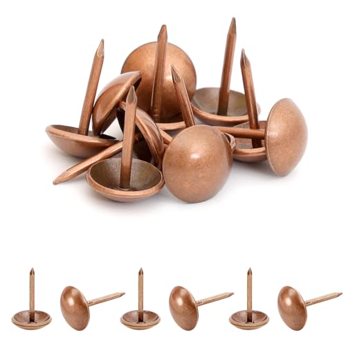 7/16 inch Diameter Upholstery Tacks, Nailhead Decorative Trim for Furniture, Red Copper, 100 PCS - color: Red Copper