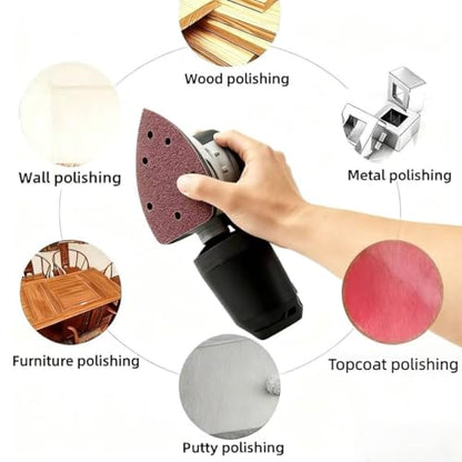 30pcs 400Grit Mouse Sander Sandpaper 6 Holes Mouse Sander Pads Hook and Loop Triangle Sanding Pads Suitable for Ryobi Detail Palm Sander - style: 30pcs 400Grit
