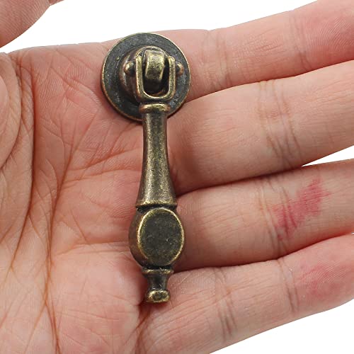 Waziaqoc 6PCS Antique Tear Drop Pulls - size: Bronze, Single Hole Pendant Pull