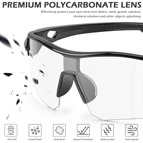 OXG 6 Pack Safety Glasses, Scratch Resistant Wraparound Lenses ANSI Z87.1 Protective Eyewear for Unisex - color: Clear