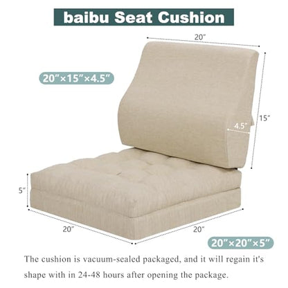 baibu Memory Foam Recliner Cushion with Lumbar Pillow, 20 x 20 x 5 in,Beige - color: Beige (Recliner Chair), size: 20x20x5 Inch (Pack of 1)
