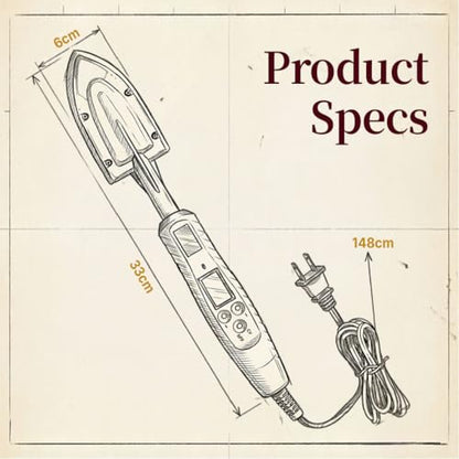 O'SKOOL Edge Banding Iron 100–200°C with Digital Display, Adjustable Heat Sealing Tool for Veneer & Tacking, °C/°F Switchable 110V, VL01
