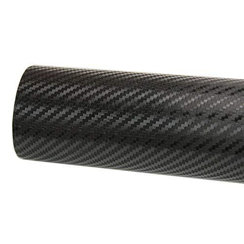LZLRUN 3D Black Carbon Fiber Car Vinyl Wrap Self-Adhesive Film 1ft x 5ft - color: Black, size: 1ft x 5ft