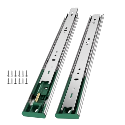 4 Pairs 22 Inch Soft Close Drawer Slides Ball Bearing Cabinet Rails - size: 22 Inch
