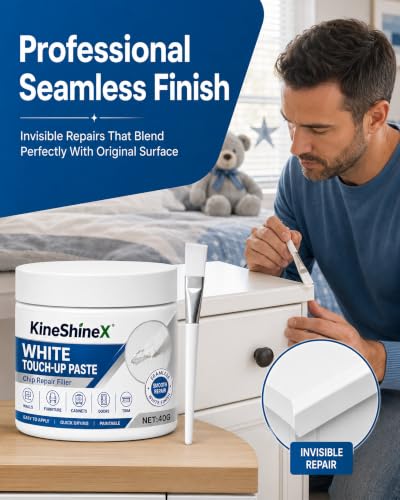 White Furniture Touch-Up Paste,White Paint for Furniture and Floor,40g