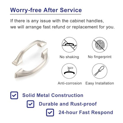 3-3/4 Inch Brushed Nickel Cabinet Pulls Arch Handles 10 Pack P2409 - color: Brushed Nickel, size: 3-3/4" Hole Centers-10 Pcs