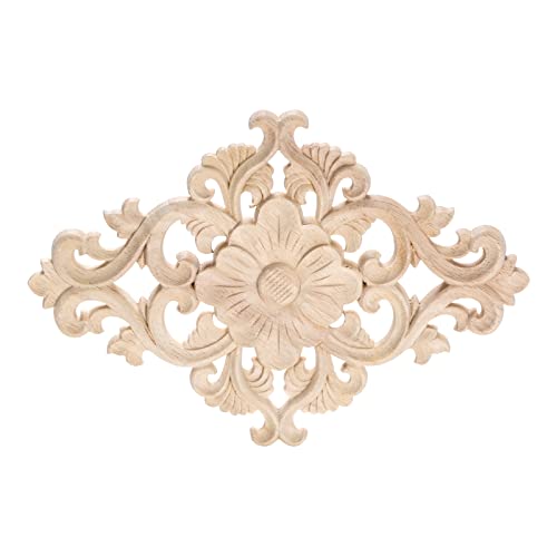 1Pc Wood Carved Appliques Onlays Center Carving Decals for Furniture - color: 1-pack, size: 25x15cm/9.84"x5.9"
