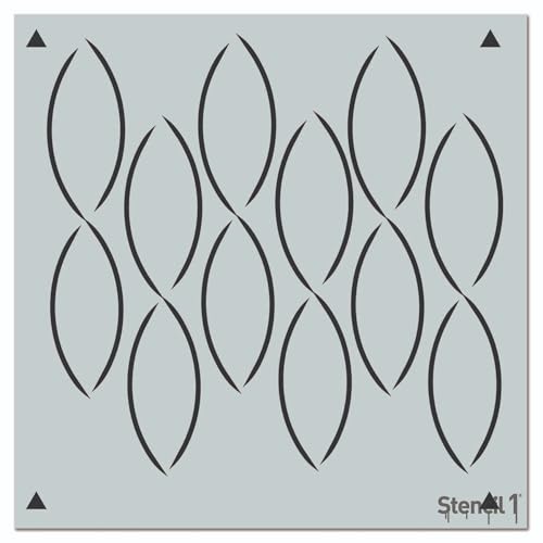 Stencil1 Soft Chains Wallpaper Pattern Stencil - Durable Reusable Stencils for Drawing Painting - Decorating Items and Decor on Walls Fabric & Furniture Art Craft - 11" X 11" - color: Soft Chains Wallpaper Pattern Stencil
