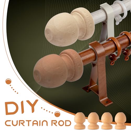 Pinkunn 30 Pcs Wood Drawer Knobs Finial Dowel Rod Unfinished, Acorn - style: Acorn