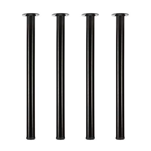 QLLY 29.5 inch / 75cm Adjustable Metal Desk Legs, Heavy Duty Furniture Table Legs with 1" Leveling Adjustment for DIY Office Desk, Workbench, Dining Table, Set of 4 (Black) - color: Black, size: 29.5 inch