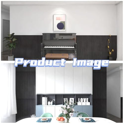 Modern Self-Adhesive Black Wood Slat Wall Panels, Peel and Stick, Decorative Wall Covering, 8-Pack 47.24x11.81in. Natural Wood Surface (Ebony) - color: Ebony
