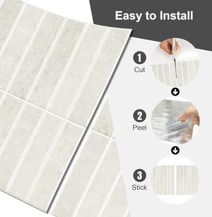 10 Sheets Thicker Design Peel and Stick Backsplash for Kitchen and Bathroom, 11.8"x11.8", Ashy Apricot - color: Ashy Apricot