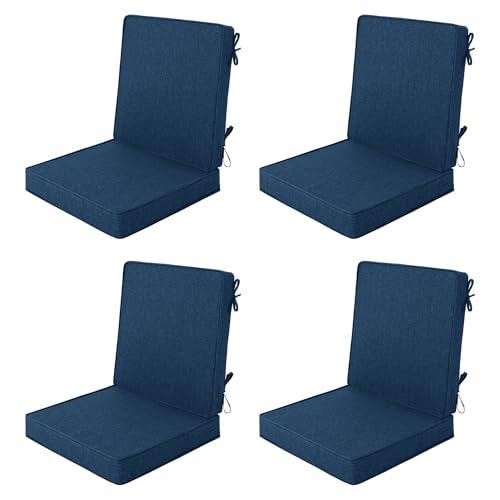 Outdoor Chair Cushions Set of 4, 18 x 16.5 Inch, Navy Blue - color: Navy Blue, size: 18" x 16.5" 4 Pack