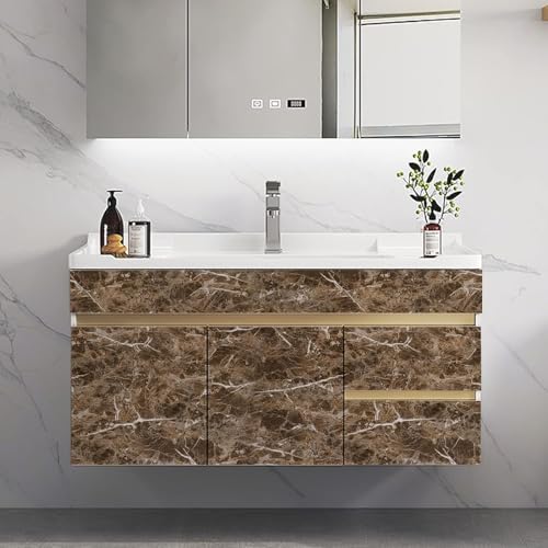 Brown Marble Contact Paper Granite Peel and Stick Countertops Self-Adhesive - size: 17.7" x 393.7"