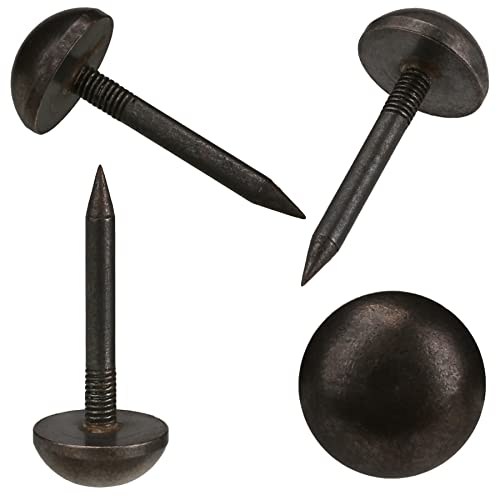 Retro Solid Pure Brass Tacks as Antique Upholstery Nails for Furniture, Decorative Push Pins for Wood,Carpet Tacks,Hardware Tacks,Cap Nails,Thumb Tacks，Brass Fasteners(1/2",12mm Black Color,20 Pcs) - color: Black Brass, size: 1/2“