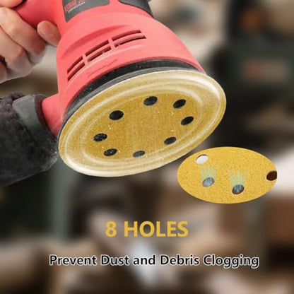 100 PCS 5 Inch Sanding Discs 150 Grit 8-Hole, Round Hook and Loop Sandpaper for Random Orbital Sander - size: 150 Grit-100pcs