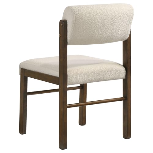 Coaster Kehoe Upholstered Dining Chair Set of 2, Walnut and Cream 193932WAL - color: Walnut/Cream