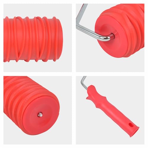 Hanroy 8'' Texture Paint Roller for Wall, Rubber Pattern Paint Roller - color: 2018T