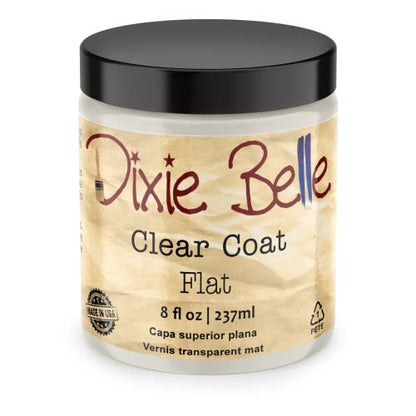 Dixie Belle Paint Company - Clear Coat Flat (8oz) - Polyacrylic Topcoat - color: Flat, size: 8 Fl Oz (Pack of 1)