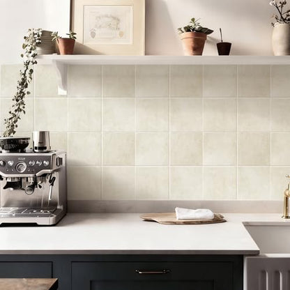 10 Sheets Thicker Design Peel and Stick Backsplash, 3D Self Adhesive Peel and Stick Wall Tile Backsplash for Kitchen, Bathroom, 12"x12", Beige - color: Beige