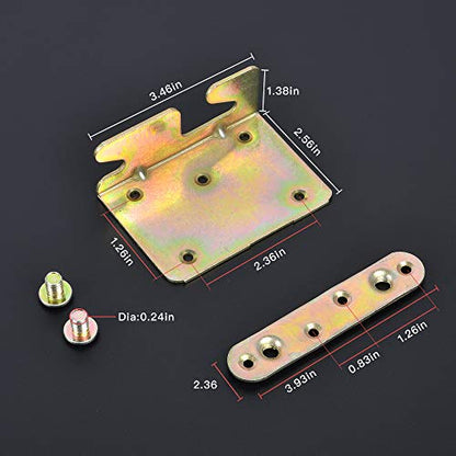 4 Sets Bed Rail Brackets, Bed Rail Fittings with Screws
