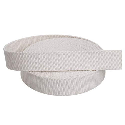 COTOWIN 1" Wide Thick Heavy Cotton Webbing，6 Yards (Natural, 1") - size: 1"