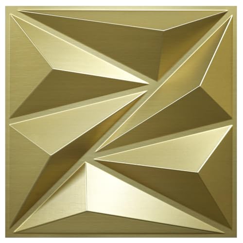 STICKGOO 3D Wall Panels Diamond, Champaign Gold, 12''x12'', 33 Pack - color: Champaign Golden