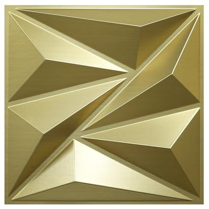 STICKGOO 3D Wall Panels Diamond, Champaign Gold, 12''x12'', 33 Pack - color: Champaign Golden