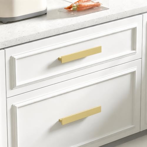 Goldenwarm 10 Pack 6-5/16 Inch Gold Cabinet Handles Dresser Drawer Pulls - color: Matte Gold, size: 6-5/16in Hole Centers