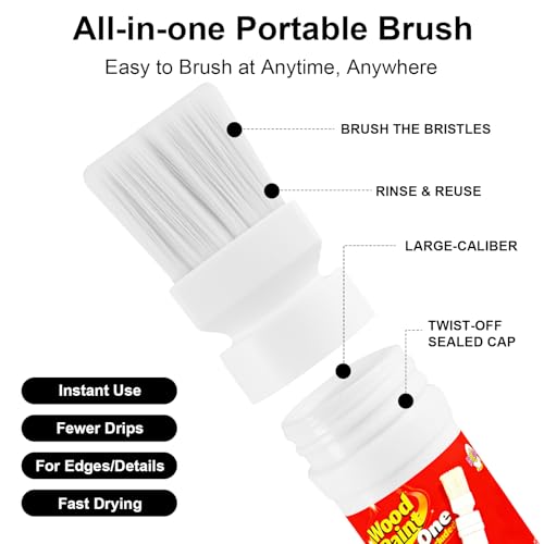 White Wood Touch Up Paint, Multi Surface Touch Up Paint Pen, Refinishing for Door, Cabinets, Furniture, Metal - Repair Sratches, Chips, Quick-Dry, Easy Brush Application (6.35 Oz, 1Pack)