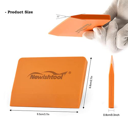 NEWISHTOOL Soft Silicone Small Squeegee for Vinyl, 2 PCS Rubber PPF Tool - color: Orange